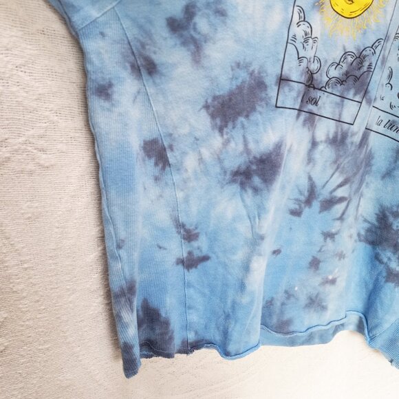 Tie Dye Sun Moon Tarot Card Graphic Long Sleeved T-Shirt XL (T-369) - Picture 8 of 11
